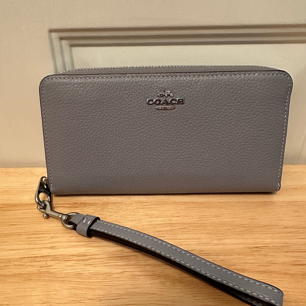 Coach Zip Around Leather Wristlet
